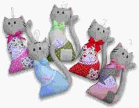 Kočky textilní dekorace 